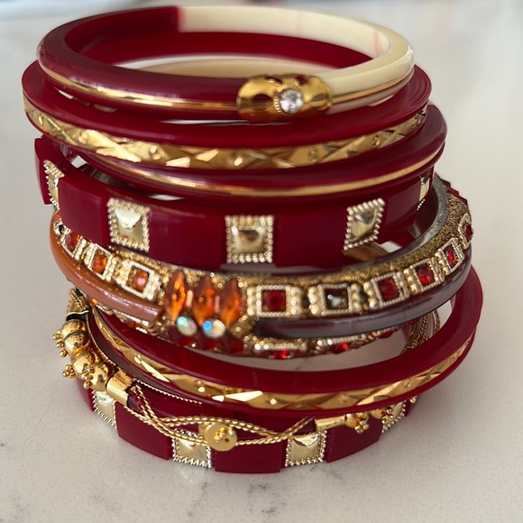 Set of 9 sparkly bangles - Picture 2 of 11